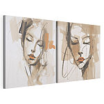 Impression sur toile modulaire Peinture représentant le visage d'une femme