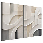 Impression sur toile modulaire Des formes fluides dans des tons neutres et doux