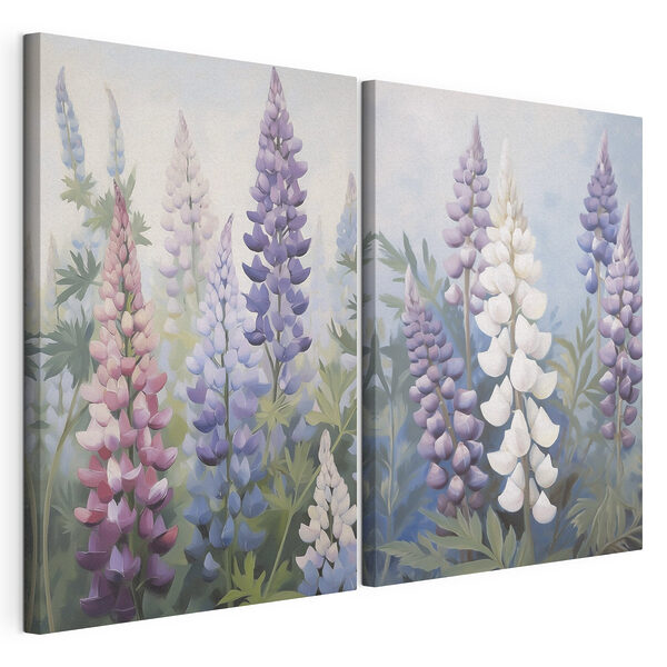Des fleurs éclatantes aux teintes douces Impression sur toile modulaire Des fleurs éclatantes aux teintes douces