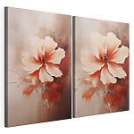 Impression sur toile modulaire Peinture représentant des fleurs sur un mur