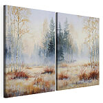Impression sur toile modulaire Tableau représentant une forêt avec des arbres