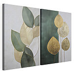 Impression sur toile modulaire Collage de feuilles sur un mur