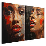 Impression sur toile modulaire Collage représentant le visage d'une femme