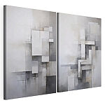 Impression sur toile modulaire Des formes fluides s'harmonisent avec des pétales délicats