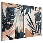 Impression sur toile modulaire Un feuillage audacieux aux teintes douces
