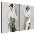 Impression sur toile modulaire Une femme en chemise blanche