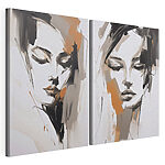 Impression sur toile modulaire Peinture représentant le visage d'une femme