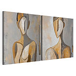 Impression sur toile modulaire Collage représentant un tableau d'une femme