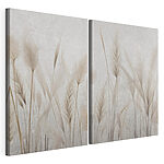 Impression sur toile modulaire - Des herbes douces sur un fond pâle