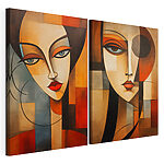 Impression sur toile modulaire Collage de deux tableaux