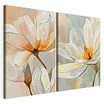 Impression sur toile modulaire Des fleurs délicates aux teintes pastel douces