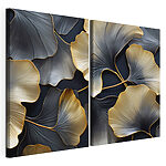 Impression sur toile modulaire Des feuilles élégantes aux détails raffinés