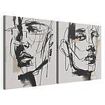 Impression sur toile modulaire Des visages expressifs dans l'art abstrait