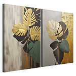 Impression sur toile modulaire Des feuilles élégantes aux couleurs intenses