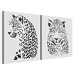 Impression sur toile modulaire Représentation artistique de la majesté d'un léopard