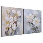 Impression sur toile modulaire Peinture représentant des fleurs sur un mur