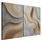 Impression sur toile modulaire Motifs fluides dans des tons terreux