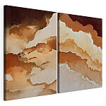 Impression sur toile modulaire Couches abstraites dans des teintes chaudes
