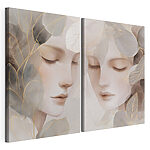 Impression sur toile modulaire Deux images du visage d'une femme