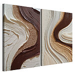 Impression sur toile modulaire - Des nuances fluides de tons terreux