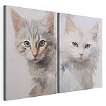 Impression sur toile modulaire Deux chats qui ont la tête tournée sur le côté