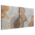 Impression sur toile modulaire Des lignes fluides aux teintes chaudes et terreuses