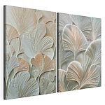Impression sur toile modulaire Motif de feuilles finement dessiné dans des tons doux
