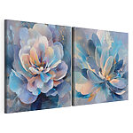 Impression sur toile modulaire Des fleurs épanouies aux teintes douces