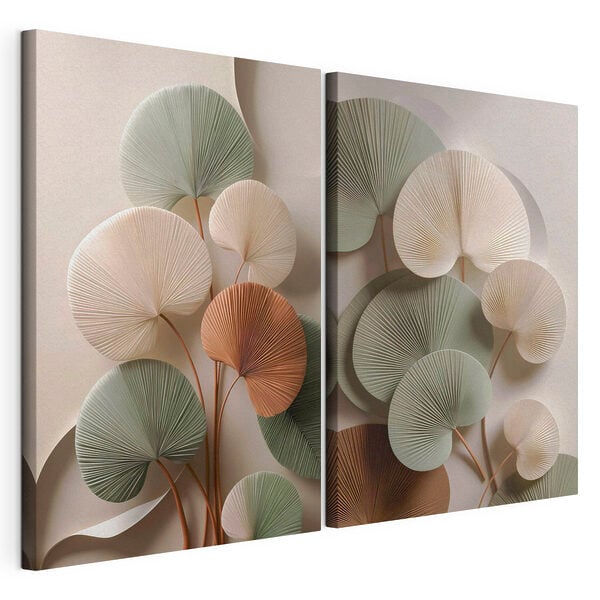 Élégantes feuilles en papier aux couleurs douces