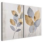 Impression sur toile modulaire Des feuilles élégantes empreintes d'une touche artistique