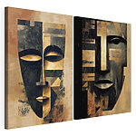 Impression sur toile modulaire Collage de deux masques