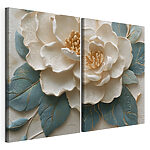 Impression sur toile modulaire Collage représentant une fleur