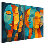 Impression sur toile modulaire Collage de visages