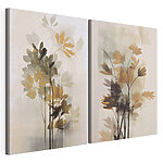 Impression sur toile modulaire Peinture représentant des fleurs et des feuilles