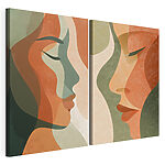 Impression sur toile modulaire Vue de profil du visage d'une femme
