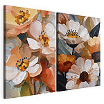 Impression sur toile modulaire Des fleurs éclatantes aux teintes douces