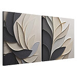 Impression sur toile modulaire Des feuilles délicates aux teintes harmonieuses
