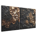 Impression sur toile modulaire Formes organiques et motifs fluides