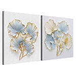 Impression sur toile modulaire Des feuilles délicates aux teintes douces
