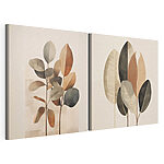 Impression sur toile modulaire Une œuvre d'art botanique élégante aux tons chauds