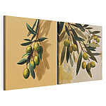 Impression sur toile modulaire Une récolte abondante d'olives vertes