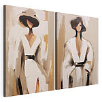 Impression sur toile modulaire Deux tableaux représentant une femme en blanc