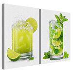 Impression sur toile modulaire Des boissons rafraîchissantes aux agrumes et à la menthe vous attendent