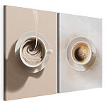 Impression sur toile modulaire Du café qui tourbillonne dans une tasse