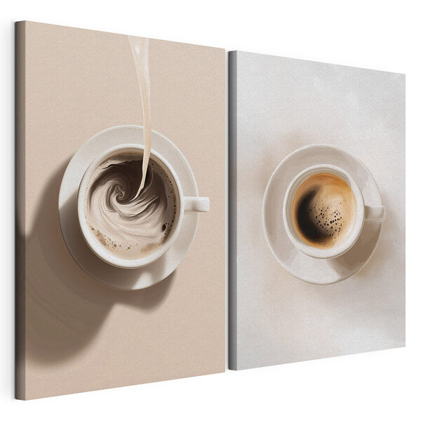 Impression sur toile modulaire Du café qui tourbillonne dans une tasse