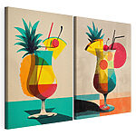 Impression sur toile modulaire Deux photos d'une boisson