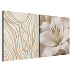 Impression sur toile modulaire Des motifs vifs et des fleurs délicates s'harmonisent