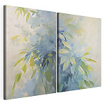 Impression sur toile modulaire Peinture représentant des feuilles sur un mur