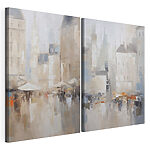 Impression sur toile modulaire Peinture représentant une ville