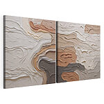 Impression sur toile modulaire Couches abstraites aux teintes terreuses